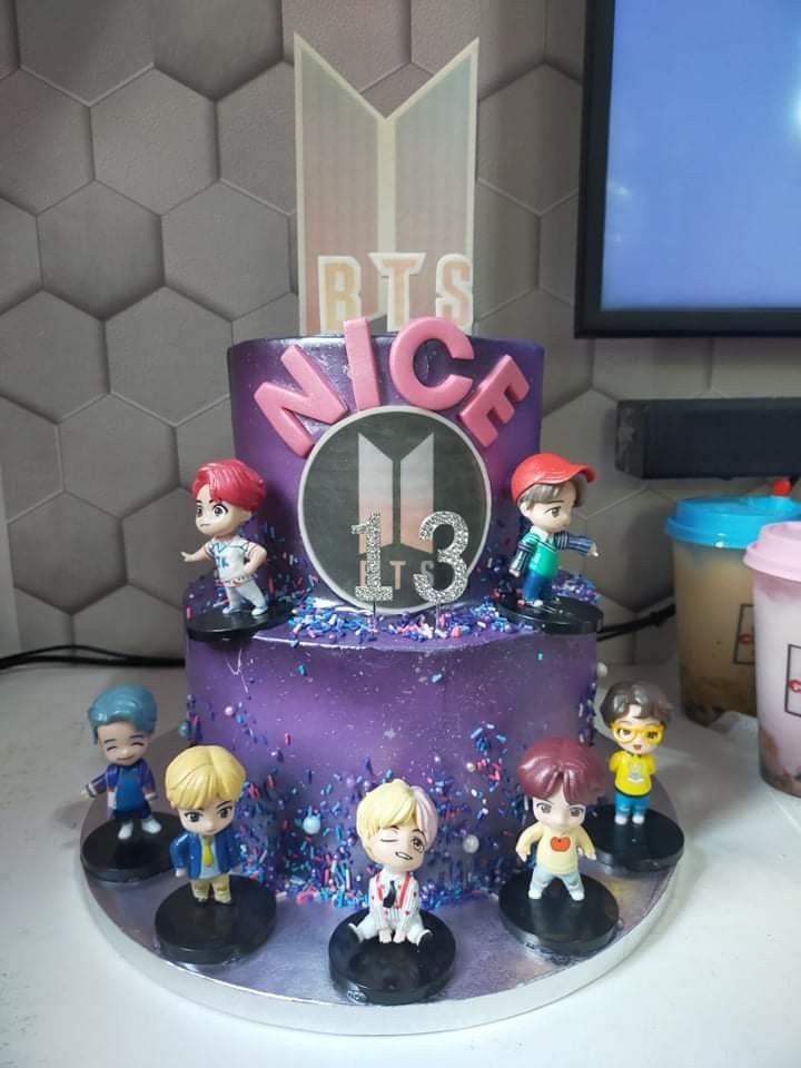 The Square Shaped BTS-Themed cake idea