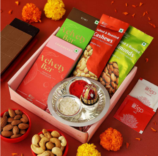 Royal Bhai Dooj Tikka Thali Hamper for Brothers