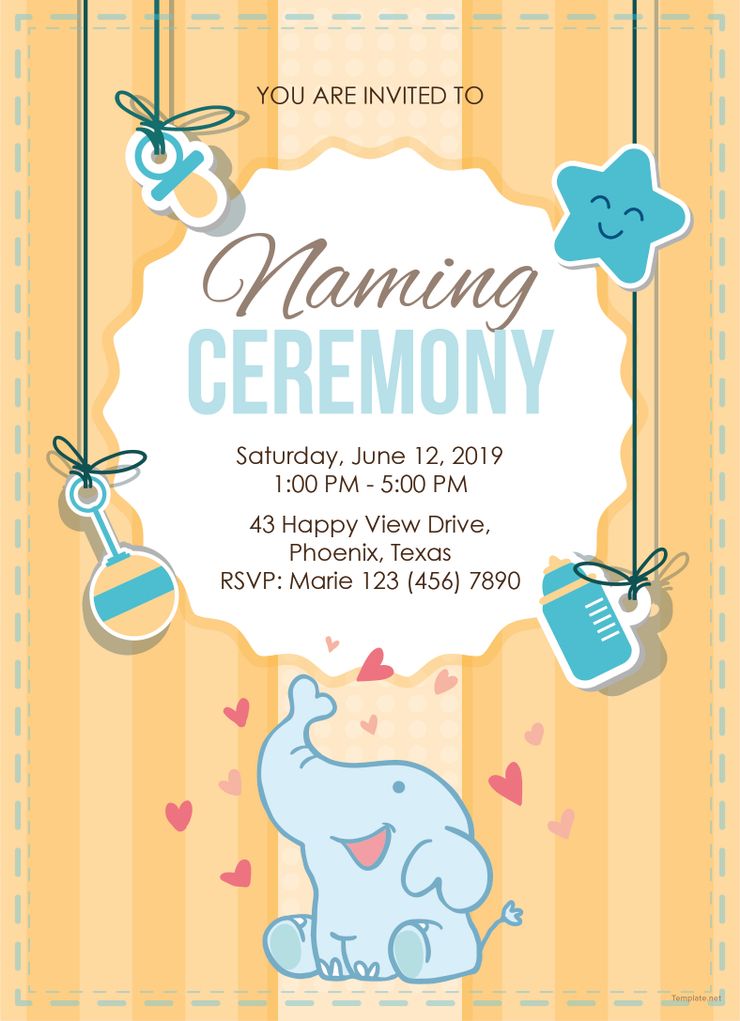 Annaprasan Invitation Card Design with Cartoons