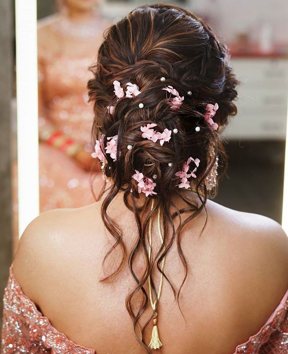 Messy Flower Bun Hairstyle