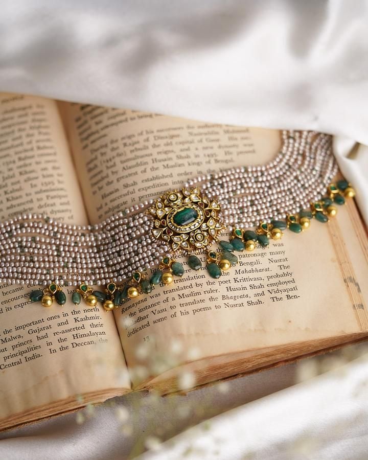 Jade and Pearl Bridal Jewellery Set