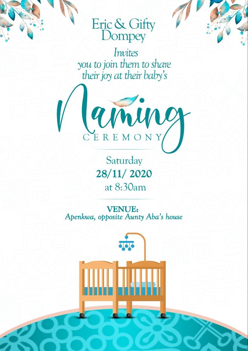 Naming Ceremony Invitation Card Design