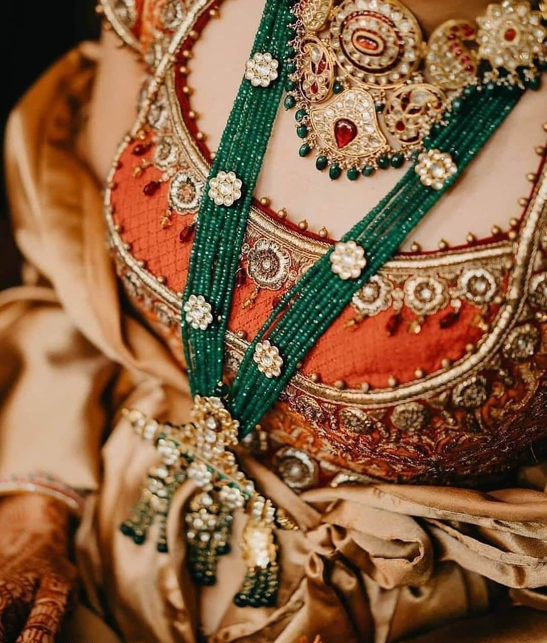 The Red And Green Bridal Jewellery