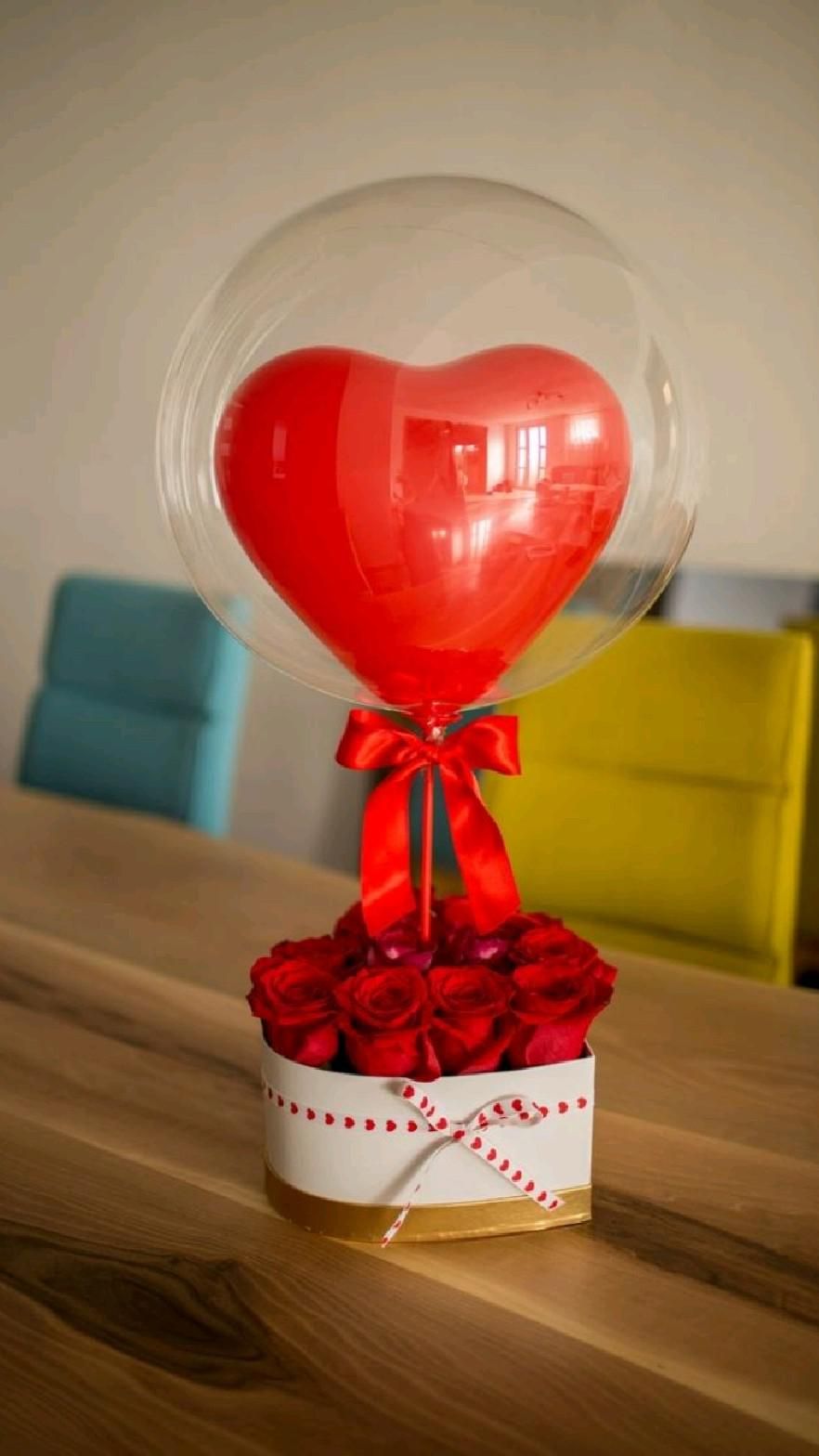 Balloon and Red Rose