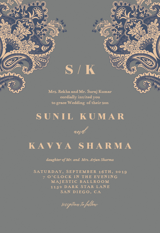 Oriental Flamingos Royal Wedding Card Backgrounds