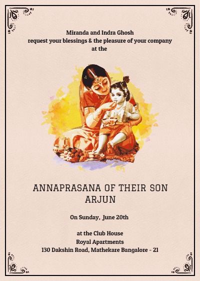 Annaprashan Invitation Card Design