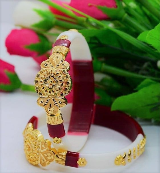 Bangle Bracelet with Glass Bangles
