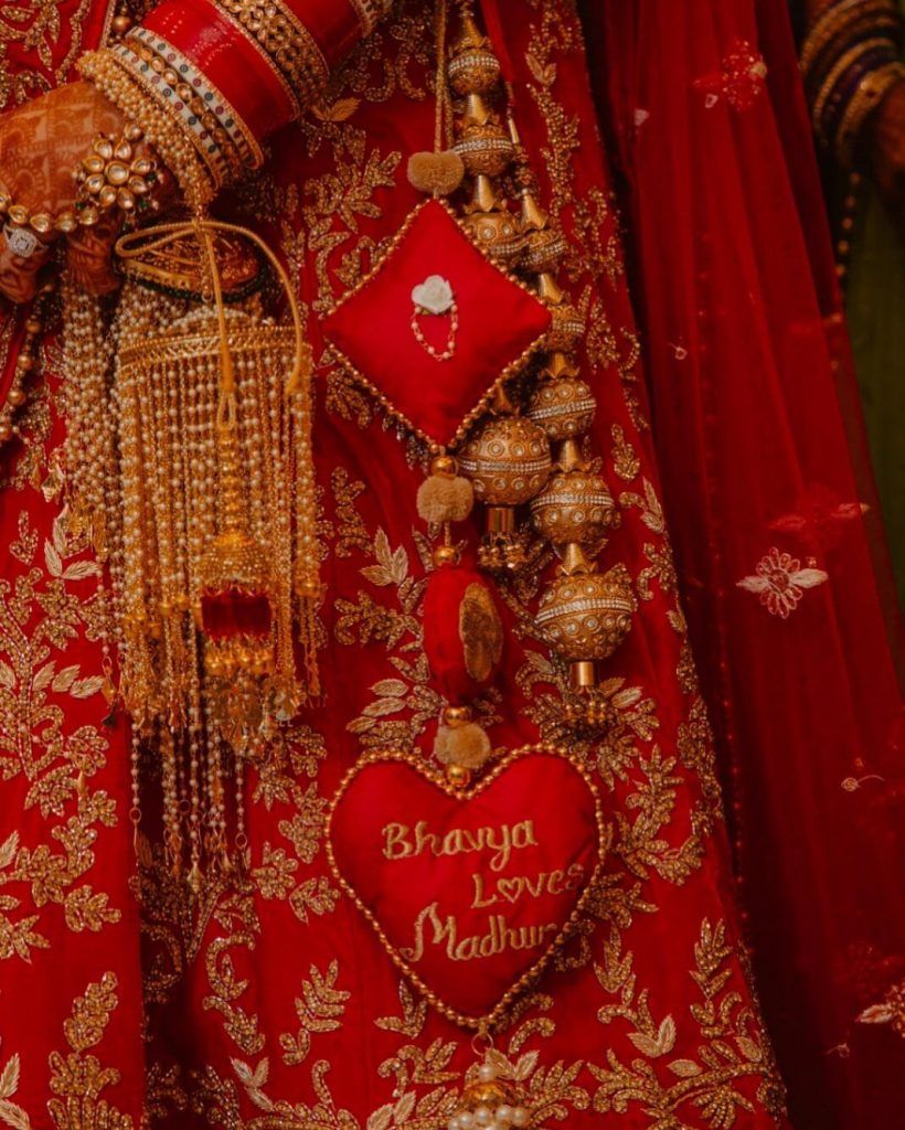 Heart-Shaped Bridal Lehenga Latkan with Name