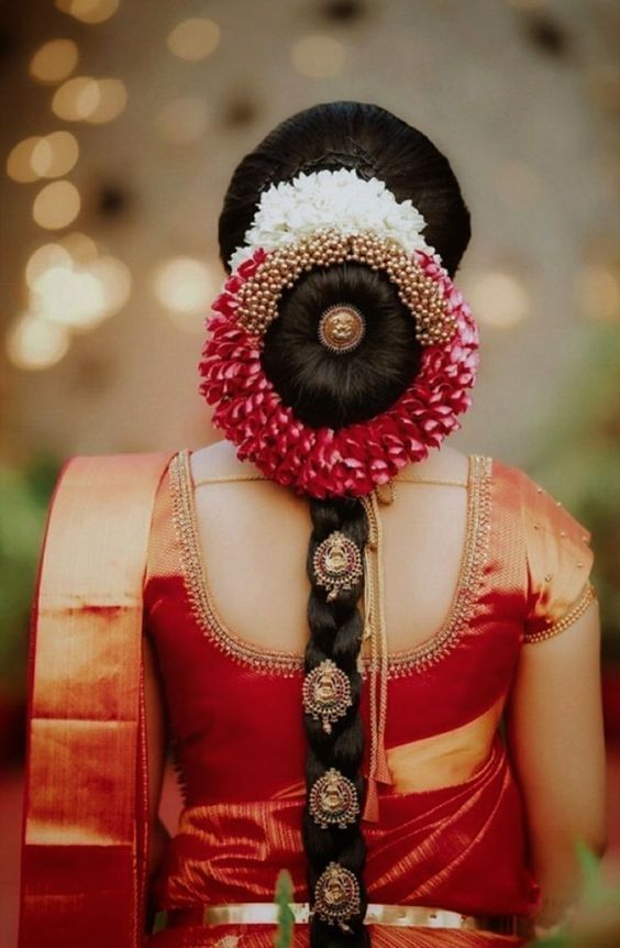 Tamilian Plate Bridal Hairstyles for Wedding