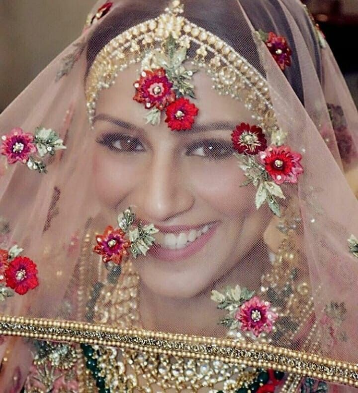 Phulkari Roses Indian Wedding Veil