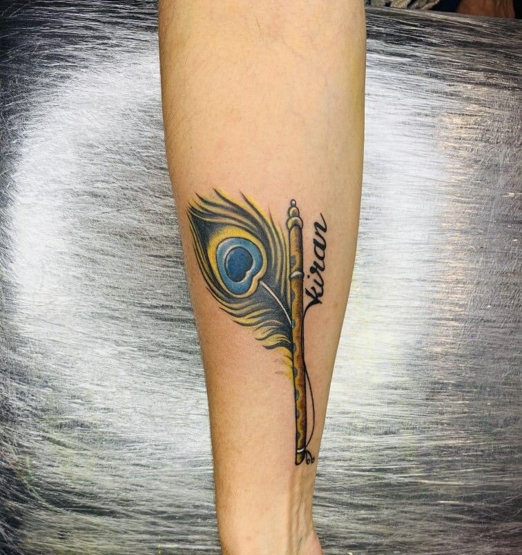 Flute and Name Elements for Royalty Tattoos