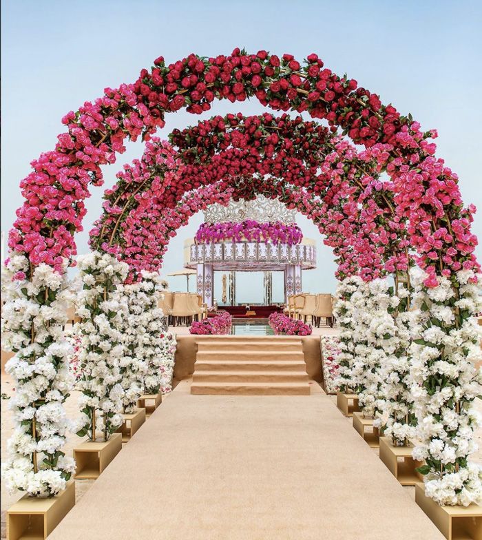 ‘Walking Down Aisle’ Bengali Wedding Flower Gate Decoration