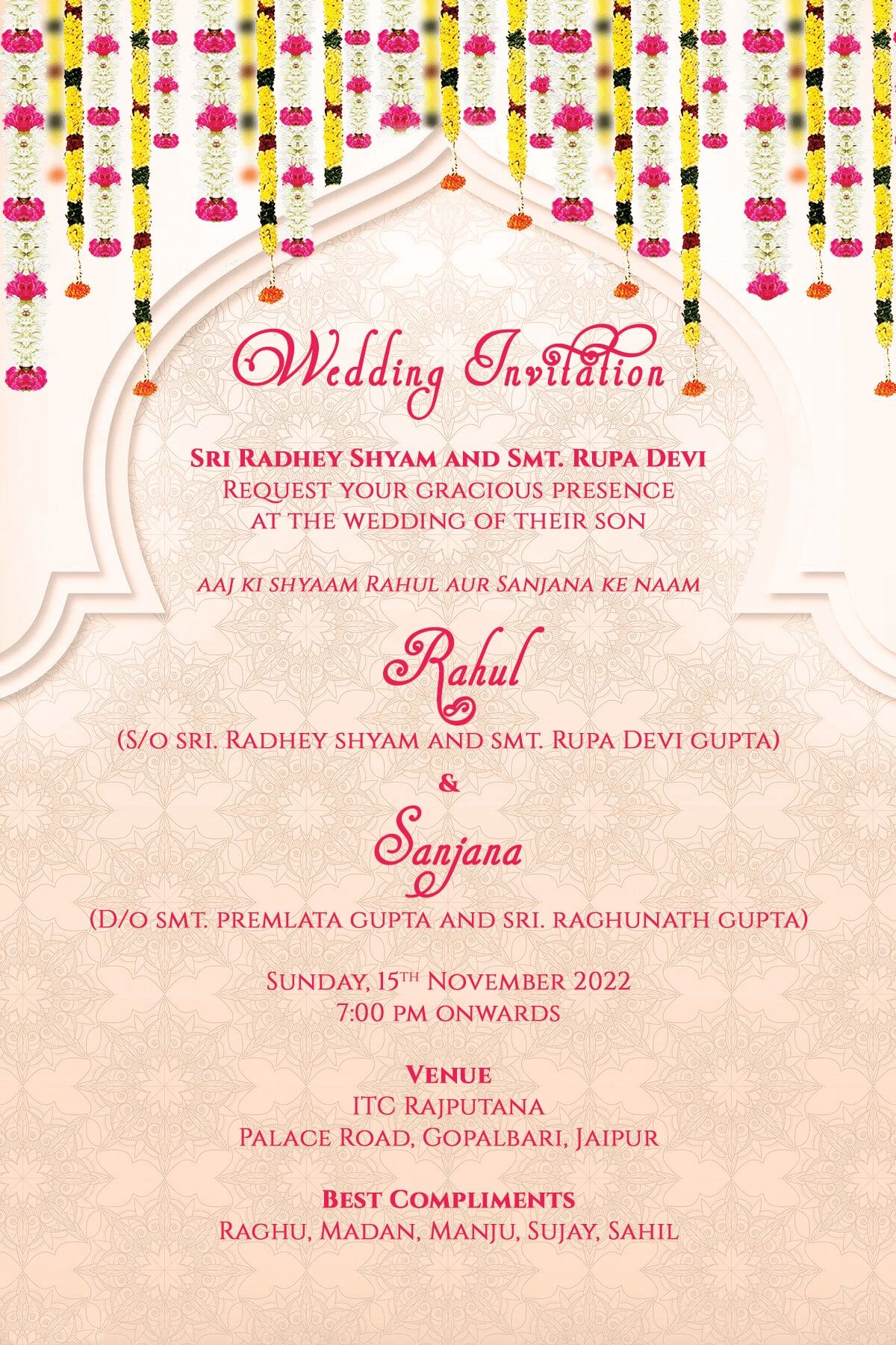 Wedding Venue Location in Marriage Invitation Cards