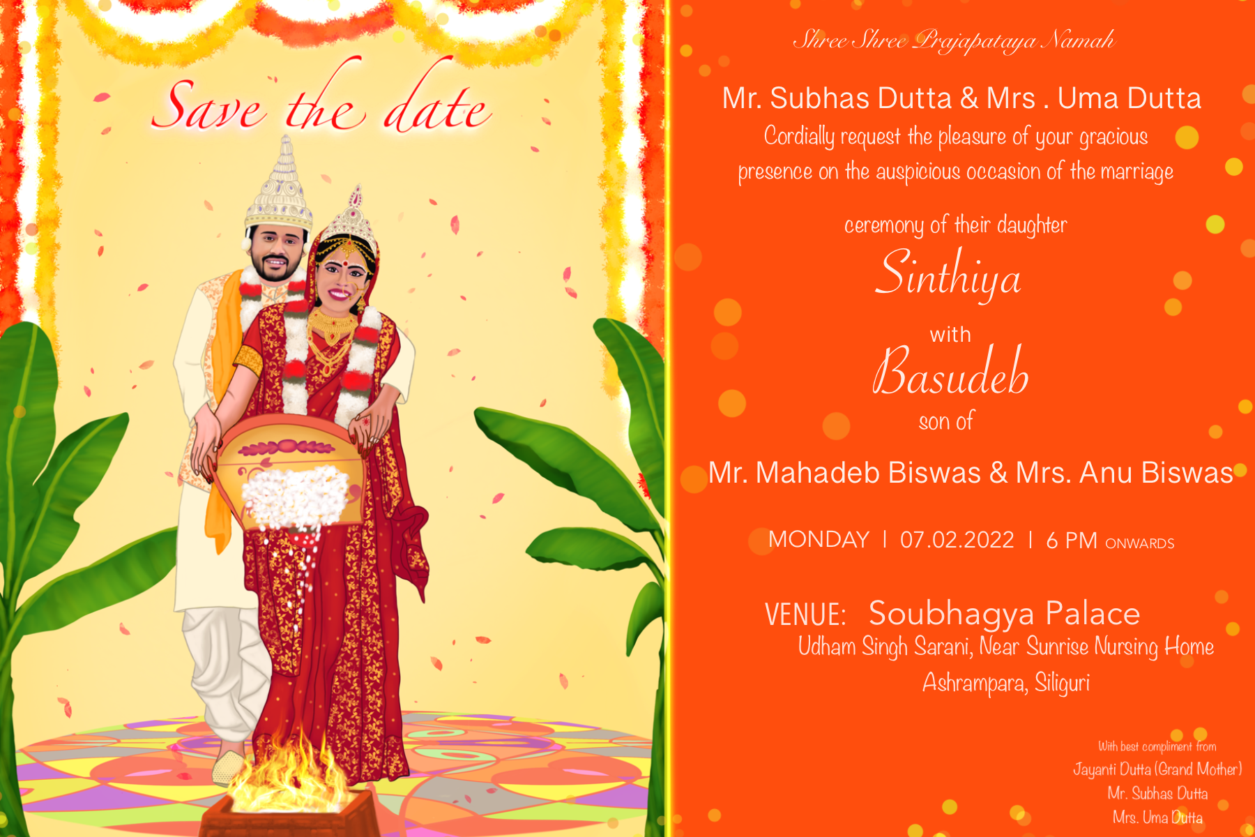 ‘Save The Date’ Bengali Wedding Card Writing