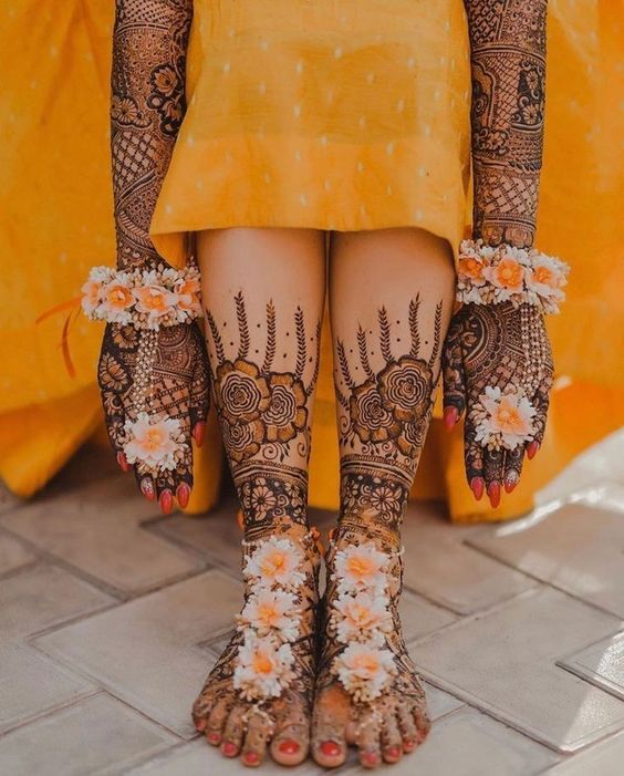 Mehendi Body Art with Floral Motif