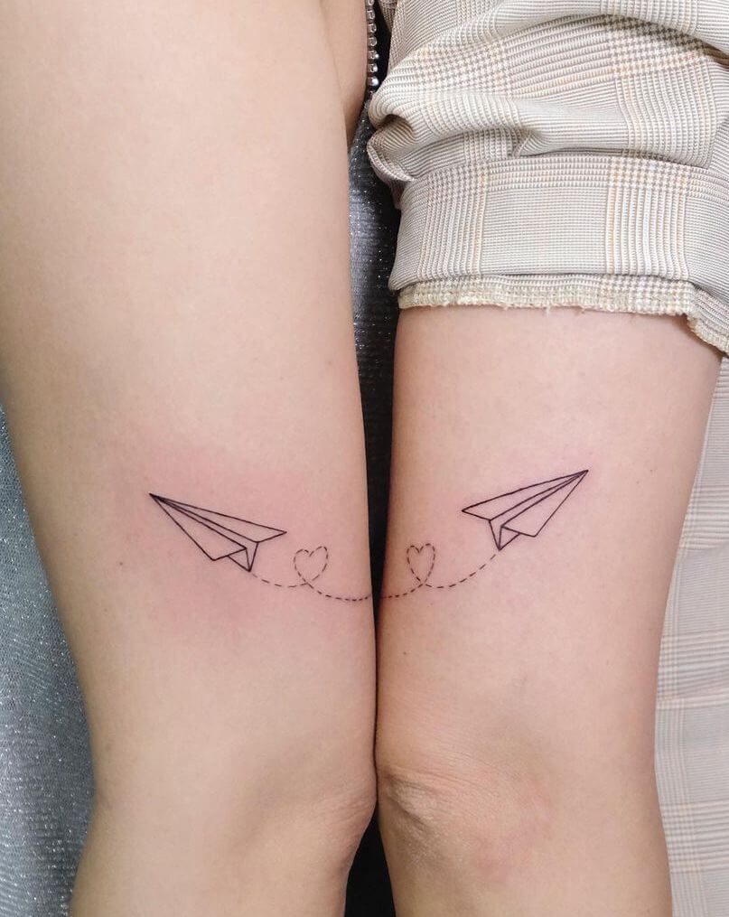 Paper Flight Couples Tattoos