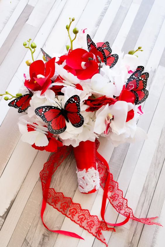 Butterfly Flight Bridal Bouquets: Exotic Flowers and Roses
