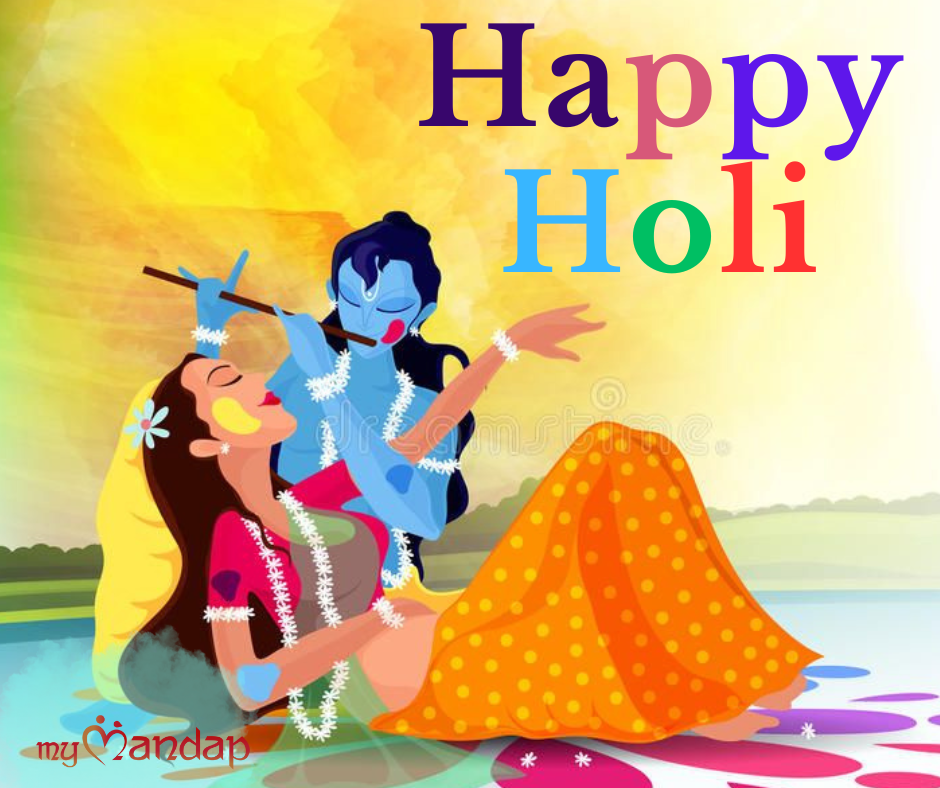Radha Krishna Happy Holi Status