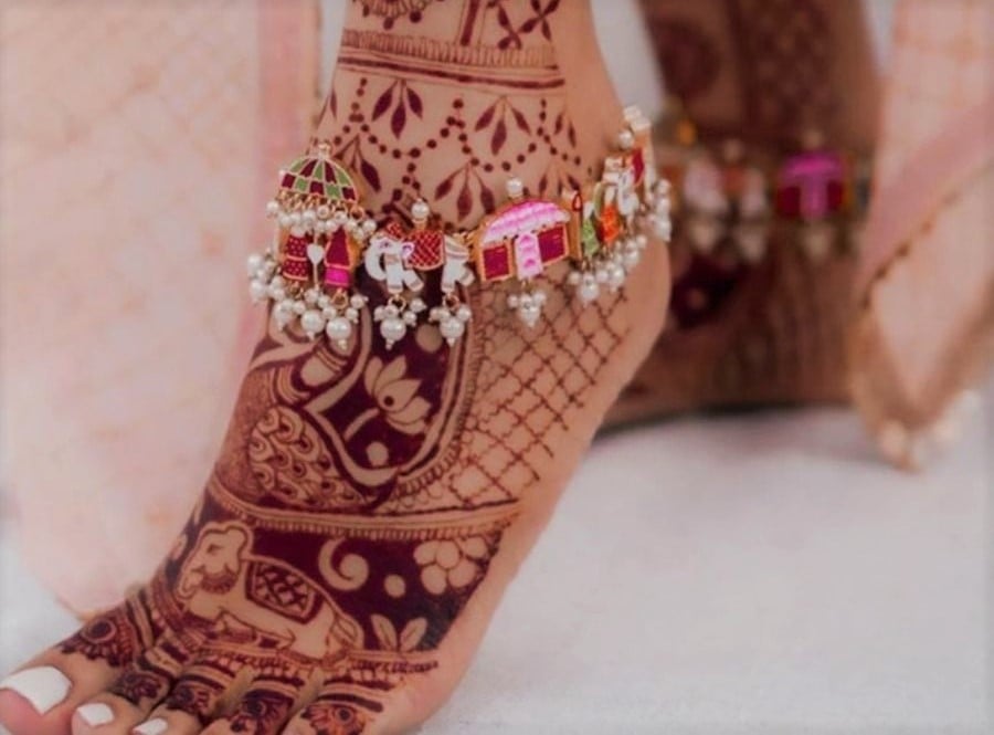 Meenakari Bridal Payal Designs