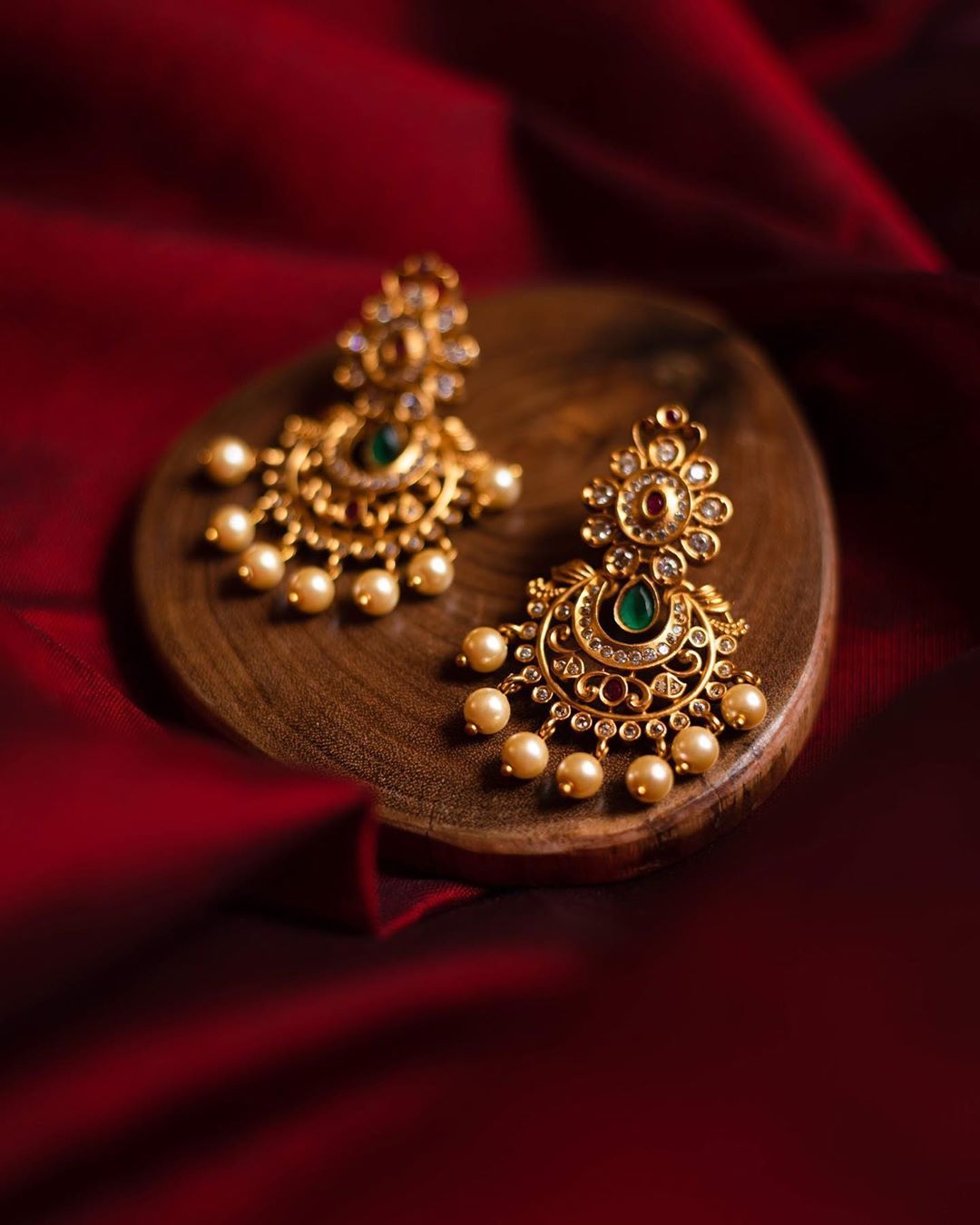 Multistone Bridal Gold Earrings Designs