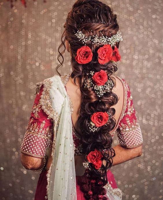 Roses Wedding Braid Hairstyle