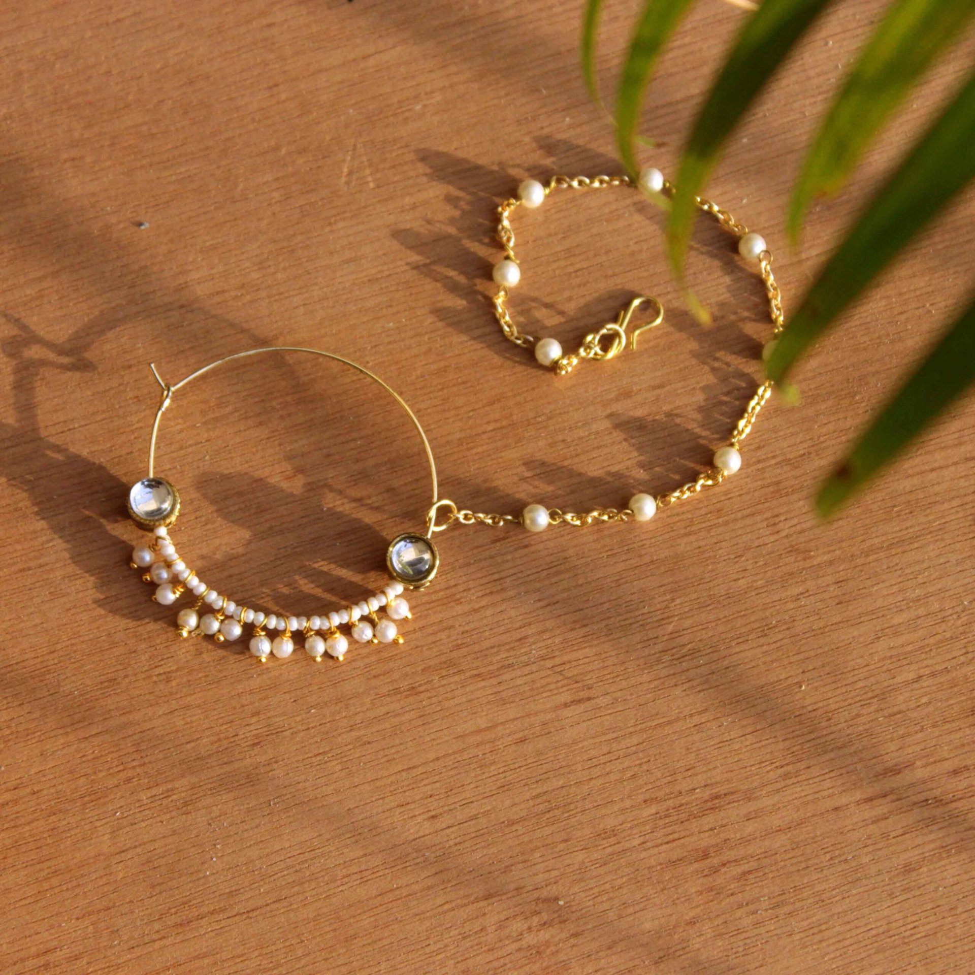 Nose Ring Pearl Bridal Jewellery Set