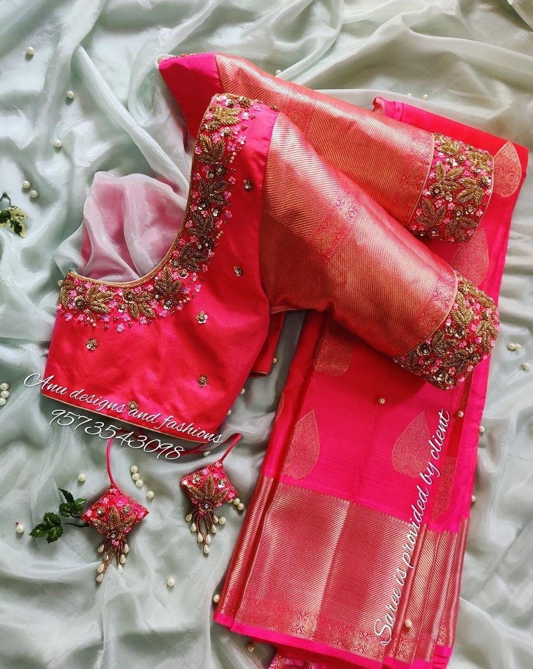 The Maggam Pink Wedding Blouse Designs