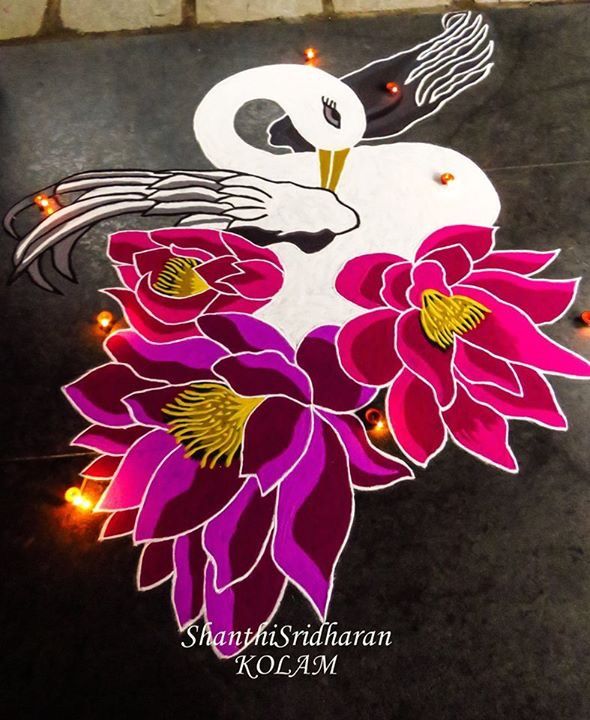 Lotus Flower Design Rangoli