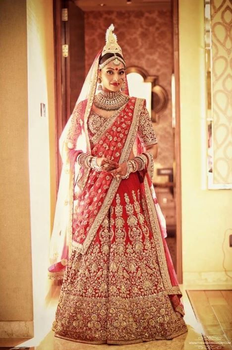 Red Bridal Lehenga in Bengali Wedding Dress