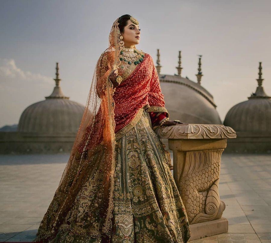 The Red and Green Bridal Lehenga