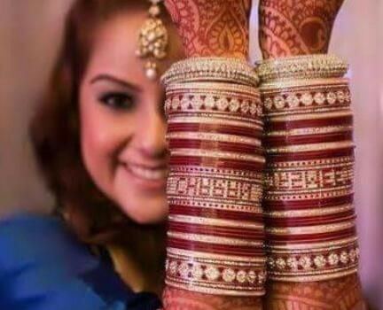 Red Bridal Bangles with Names