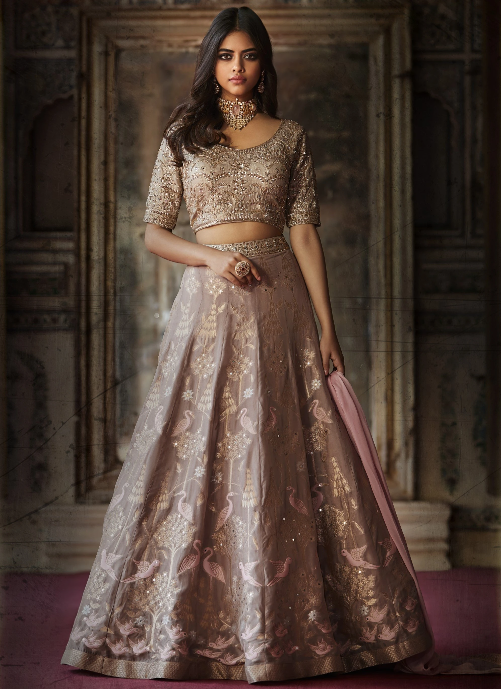 The Zari Sleeves Modern Banarasi Lehenga Blouse Designs