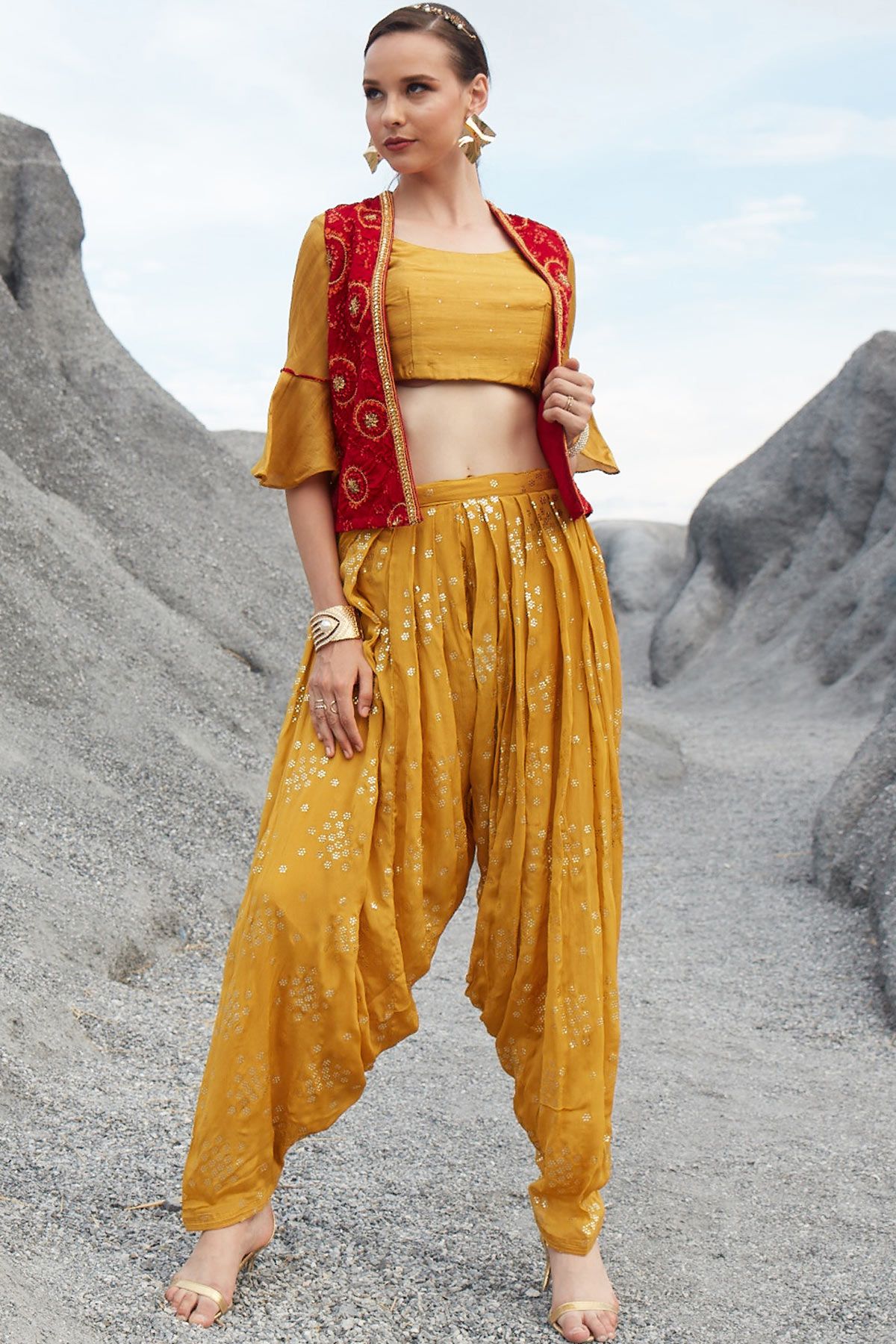 Dhoti Pants with Crop Top