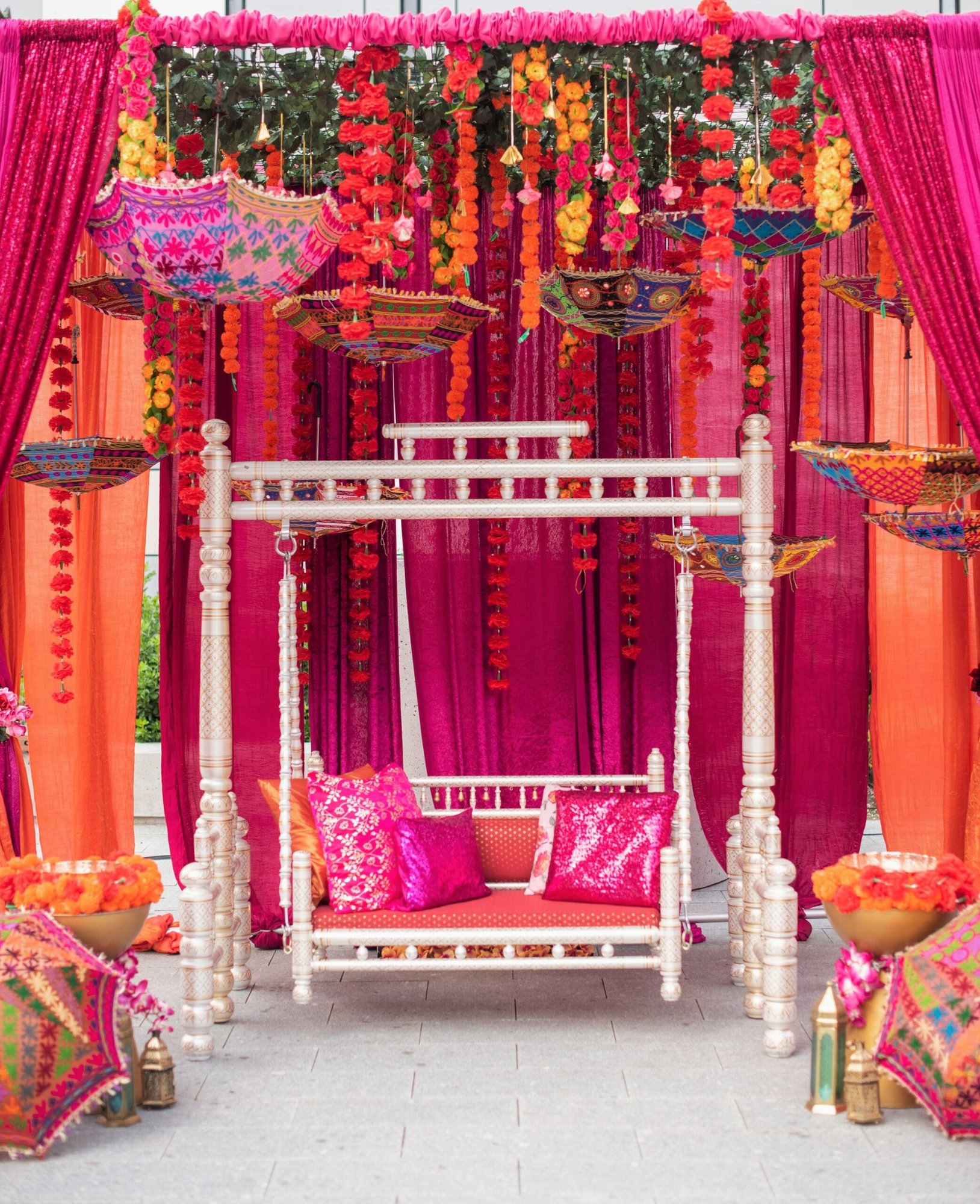 The Umbrella Background Haldi Ceremony Decoration