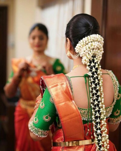 Floral Jewellery Kerala Bridal Hairstyle Backside