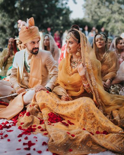 Bridal Wear Wedding Lehenga in Yellow