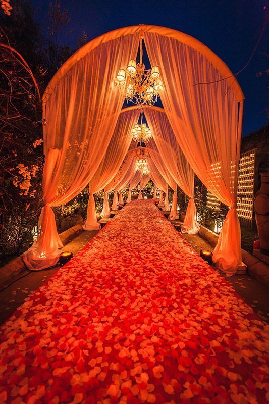 Hot Red Modern Wedding Stage Decoration