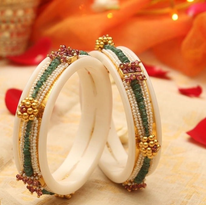 Sankha Pola with Crystal Beads