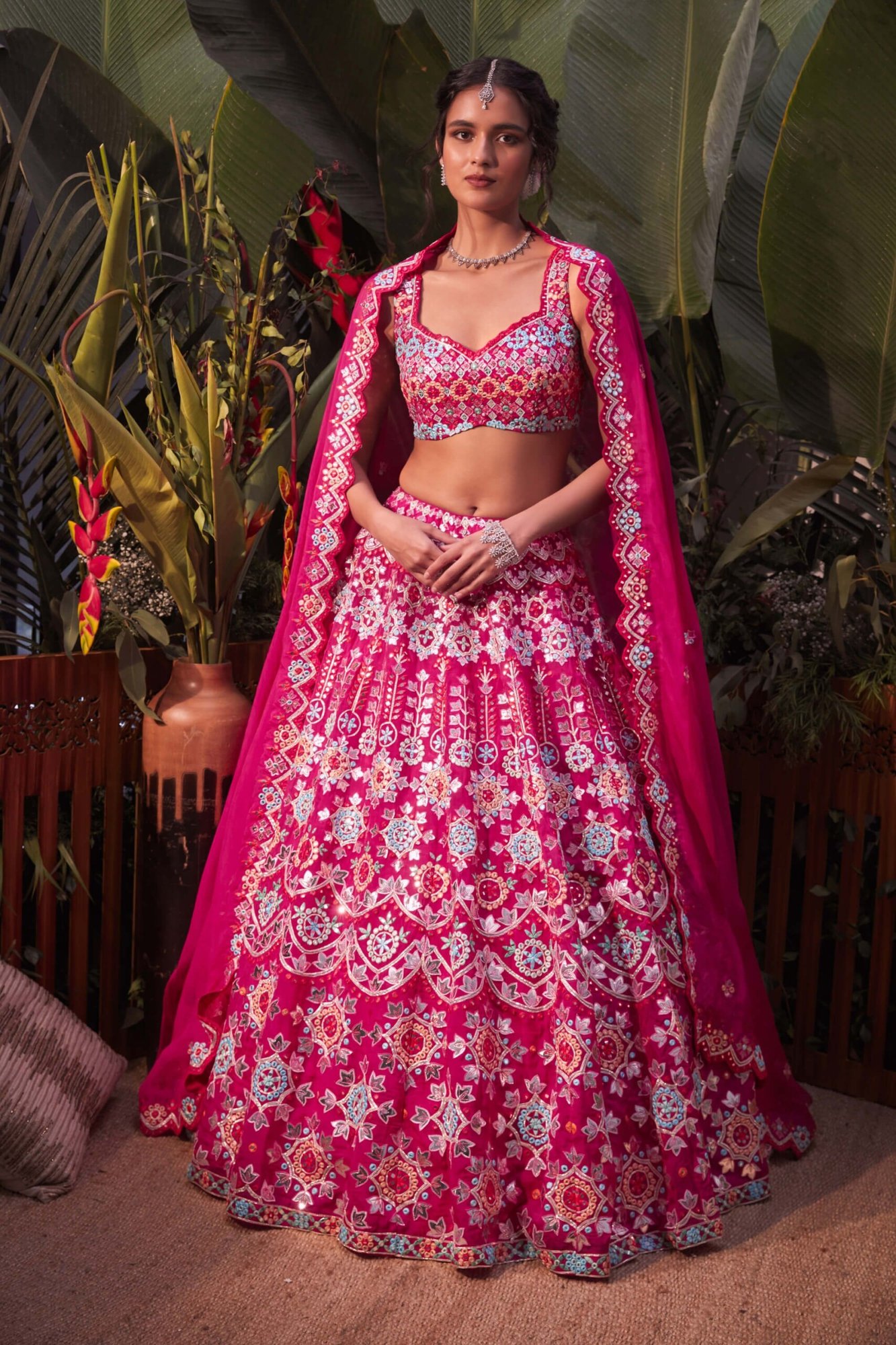 Banjara Magenta Bridal Lehenga