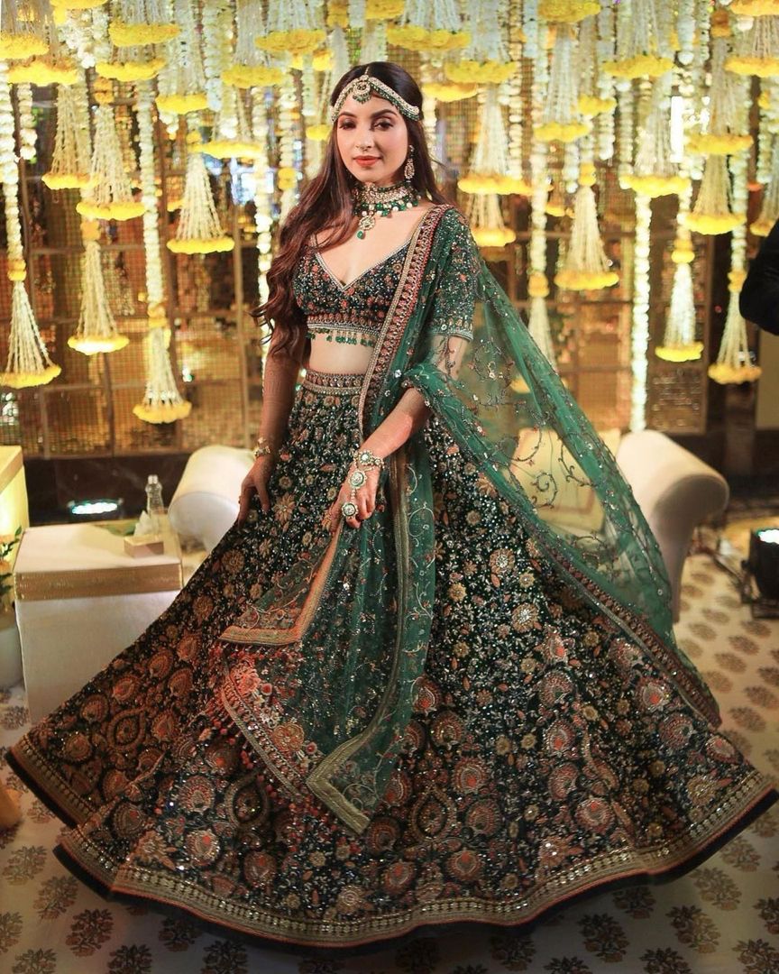 Emerald Green Bridal Lehenga