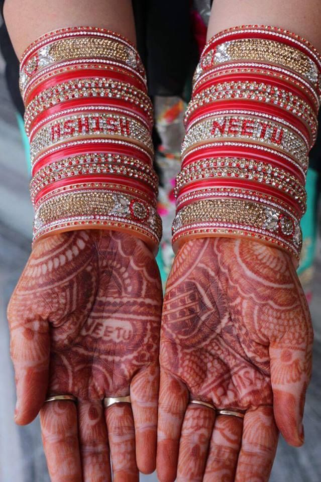 Punjabi Chura Bridal Bangles with Names