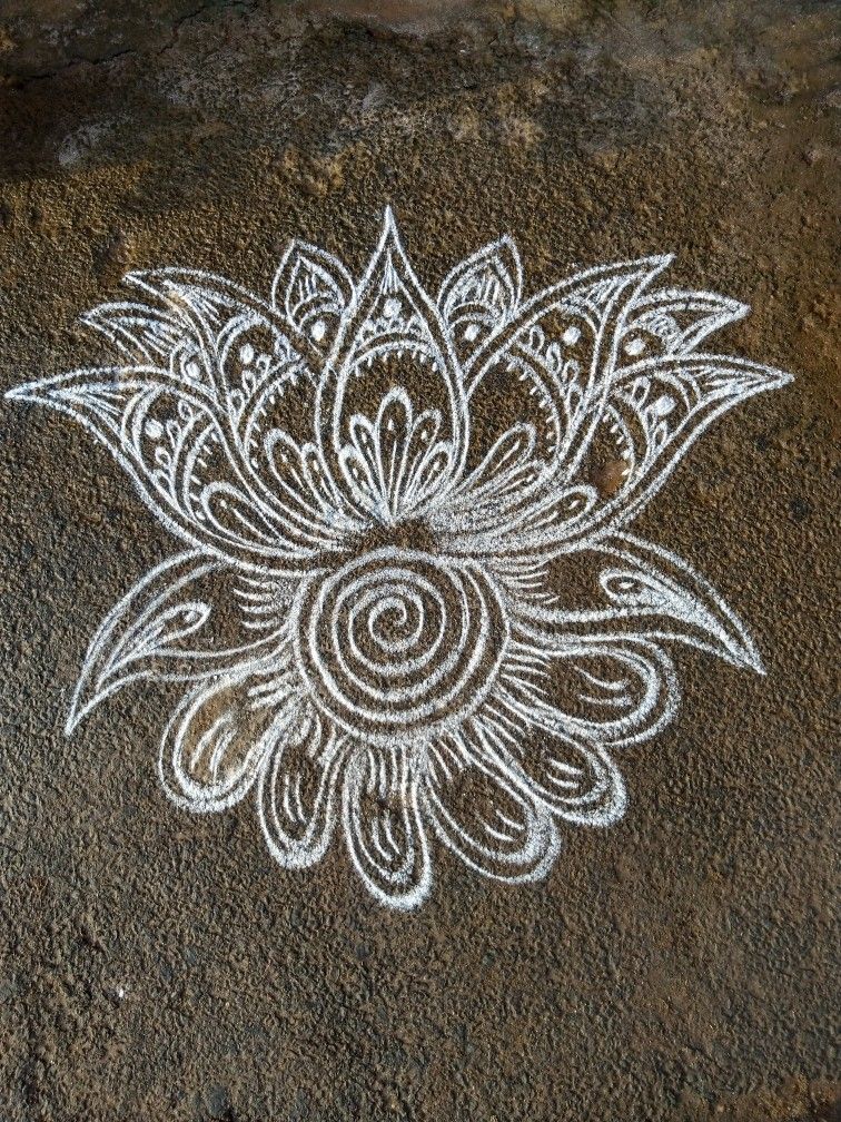 Lotus Kolam Rangoli Designs