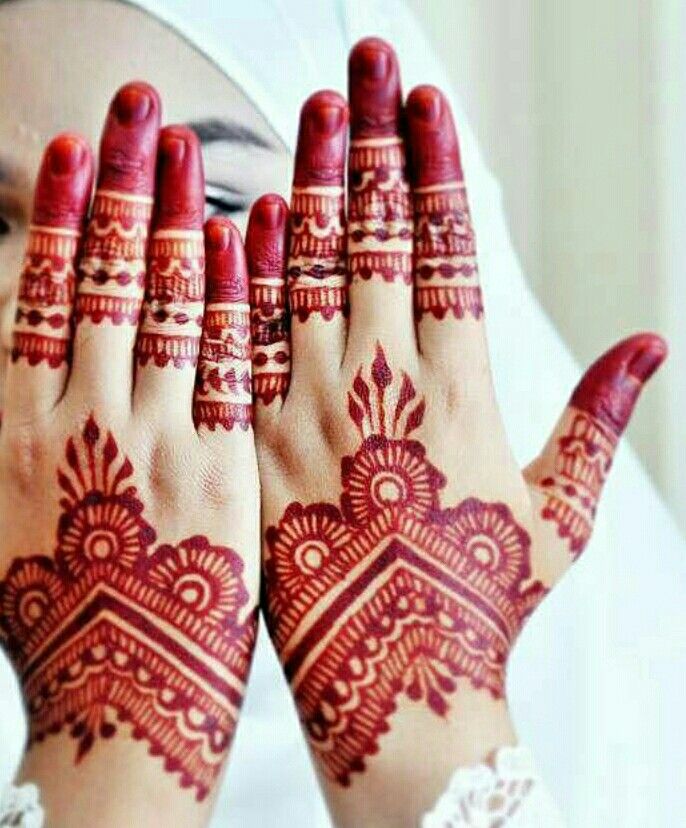 Arabic Easy Black and Red Mehendi design