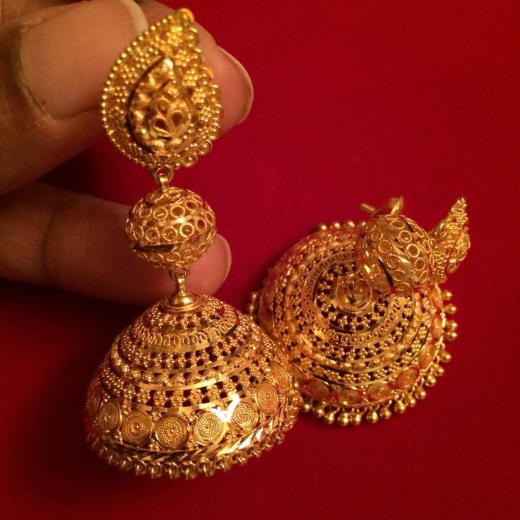 Drop Bridal Heavy Gold Jhumka Design
