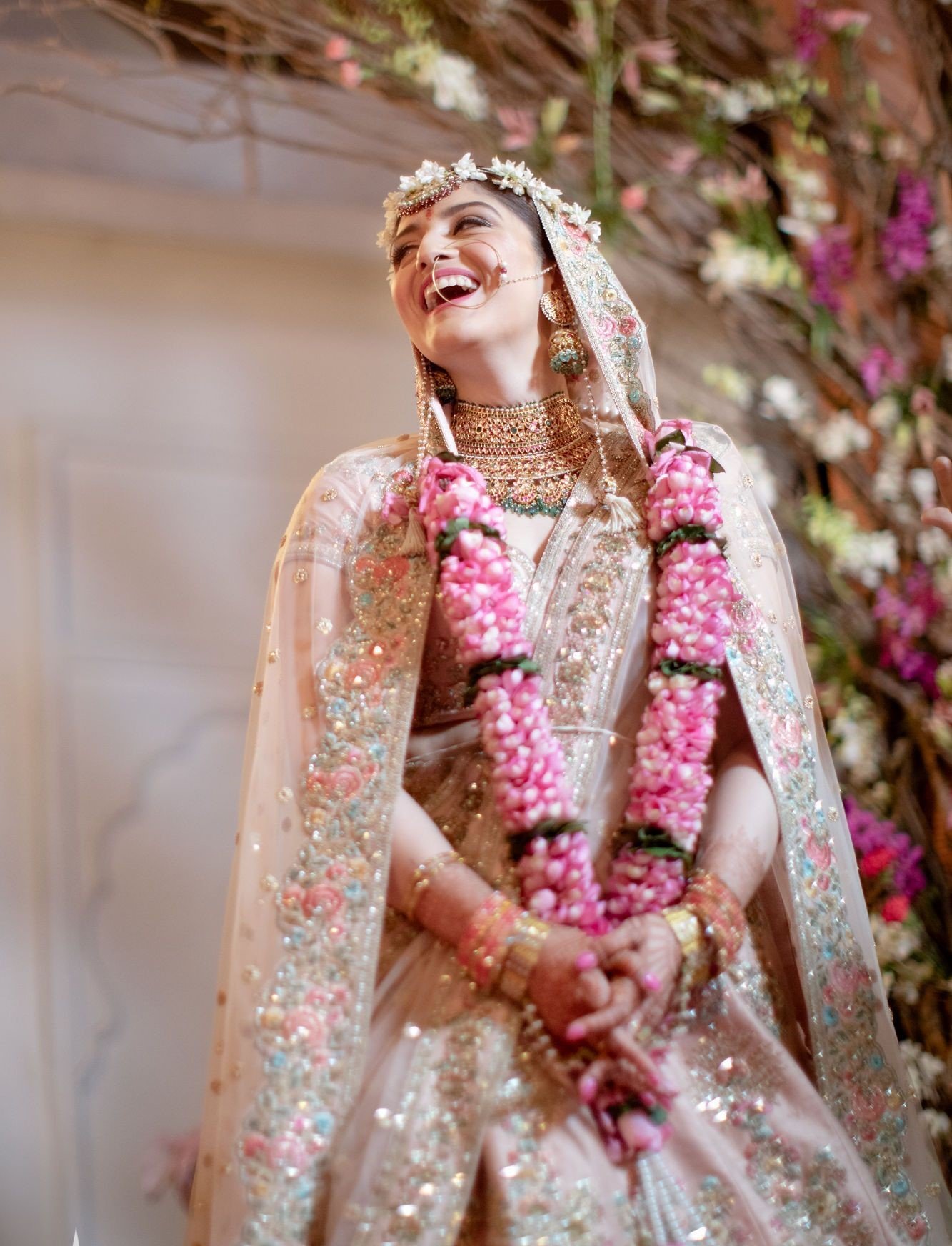 Gota Patti Royal Peach Colour Bridal Lehenga