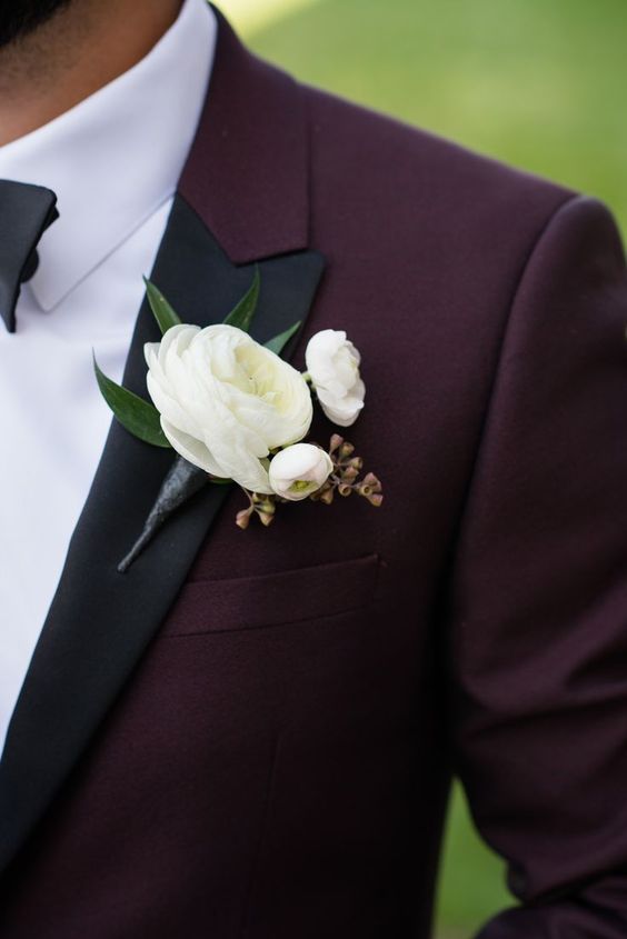 Burgundy Wedding Blazer Suit