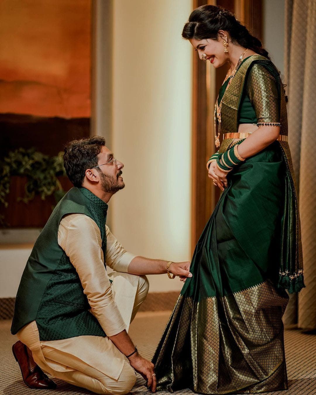 The South Indian Green Bridal Saree