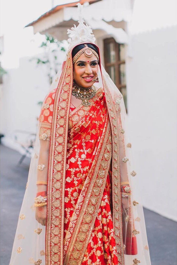 Reception look Bengali Saree