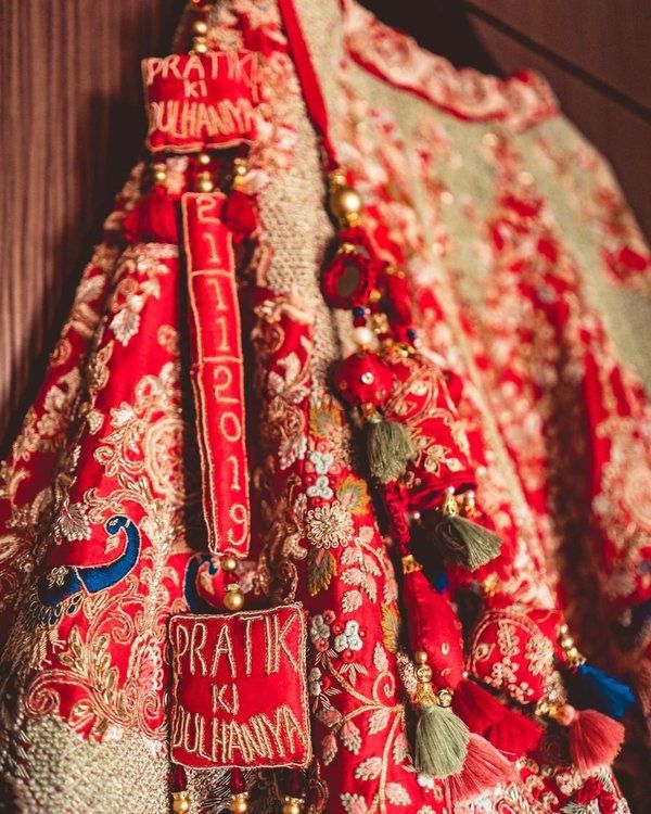 Wedding Date Bridal Lehenga Latkan with Name