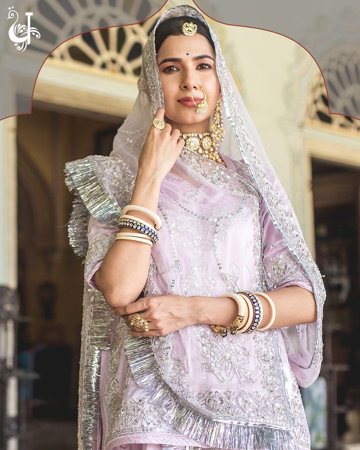 Pastel Zarikari Rajputi Bridal Poshak with Prices